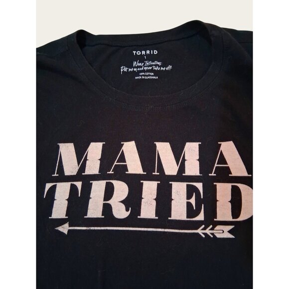 Torrid Black "Mama Tried" Graphic Tee Size 1 (14/16) - Picture 2 of 5